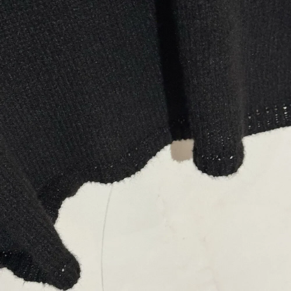 Elegant Long Sleeve Cardigan Black with Collar and Batwing Style for Women Small